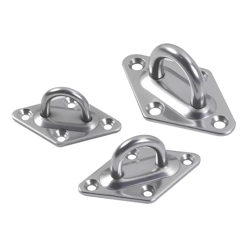 Heavy-Duty Stainless Steel Diamond-Shaped Hanging Rings Ceiling & Wall Mounting Hooks Anchor Eye Plate for Boat Yoga Home Gym