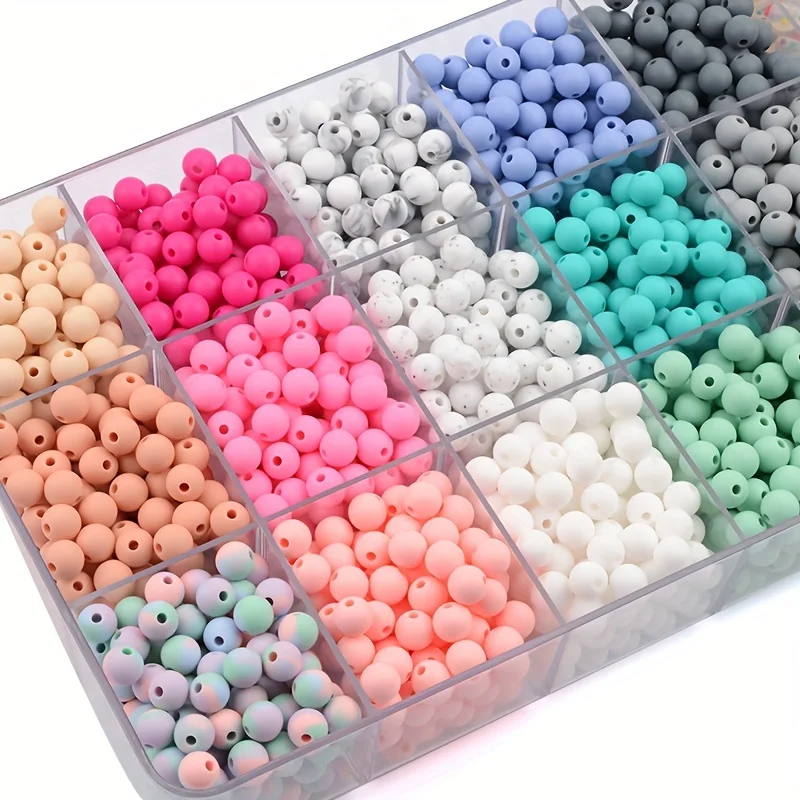 

220 Silicone Beads 12mm Assorted Colors, DIY Craft Balls for Jewelry Making, Keychains, Necklaces, Bracelets, Great for Creative