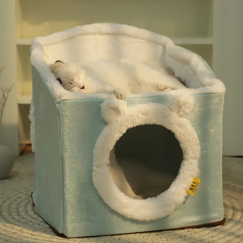 HOOPET Deep Sleep Cat House Winter Cat Mat Bed Pets Tent Cozy Cave Kitten Basket Puppy Cushion Pet Supplies