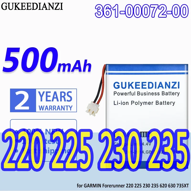 High Capacity GUKEEDIANZI Battery 361-00072-00 500mAh For GARMIN Forerunner 220 225 230 235 620 630 735XT