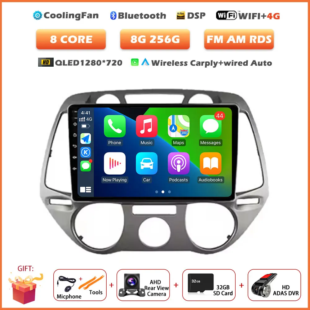 Android 16 Auto Wireless Carplay voor Hyundai i20 2008-2012 autoradio stereo multimediaspeler navigatie touchscreen tools