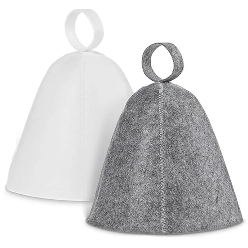 1pc Thick Wool Felt Sauna Hat Heat Resistant Hair Cap Quick Dry Turban Shower Hat Bathroom Accessories