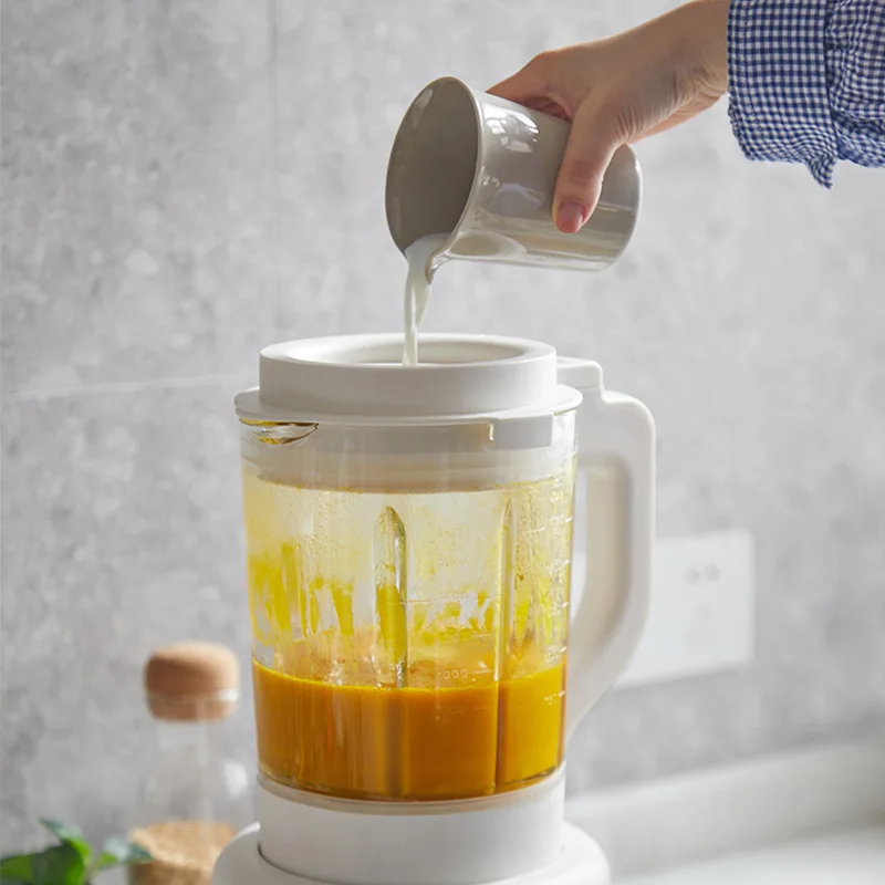Máquina de preparación de comida auxiliar silenciosa, máquina de leche de soja, calentamiento automático, jugo fresco, operación táctil de 1.75L