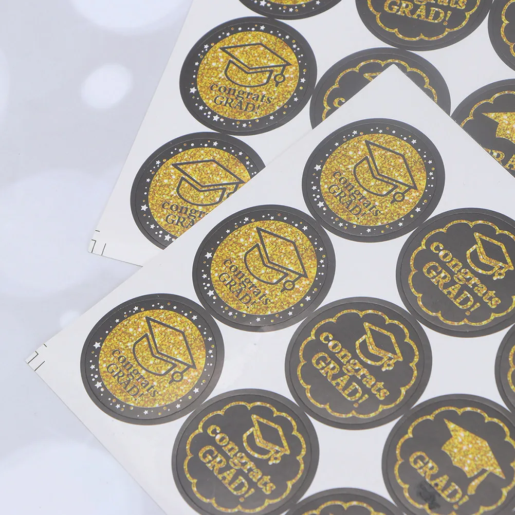 

12Pcs Graduation Cap Self-Adhesive Stickers Graduation Theme Label Sealing Sticker Envelope Sticker Party Supplies Decorative