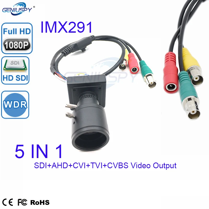 1080P 1/3 IMX291 Sensor WDR HD 1080P SDI+AHD+TVI+CVI+CVBS 1080P CCTV Security SDI Camera OSD Menu 2.8-12mm varifocal lens