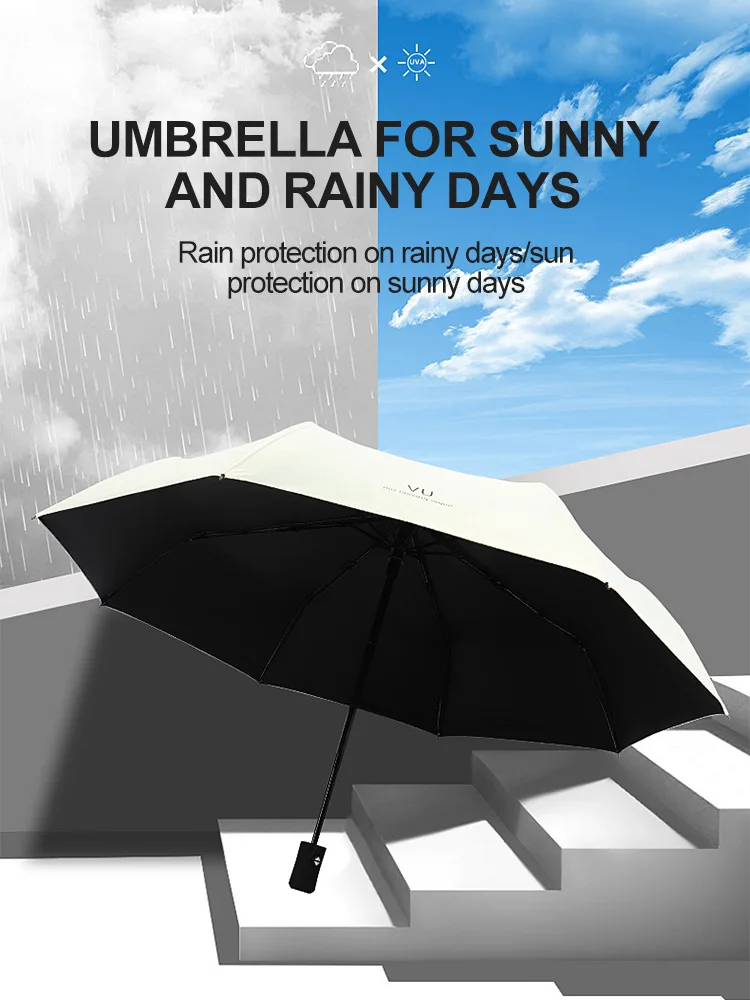 8 Ribs Travel Rain Sun Umbrellas Vinyl Clear Umbrella UV Protection Sunumbrella Folding Sunshade Automatic Sun Umbrellas