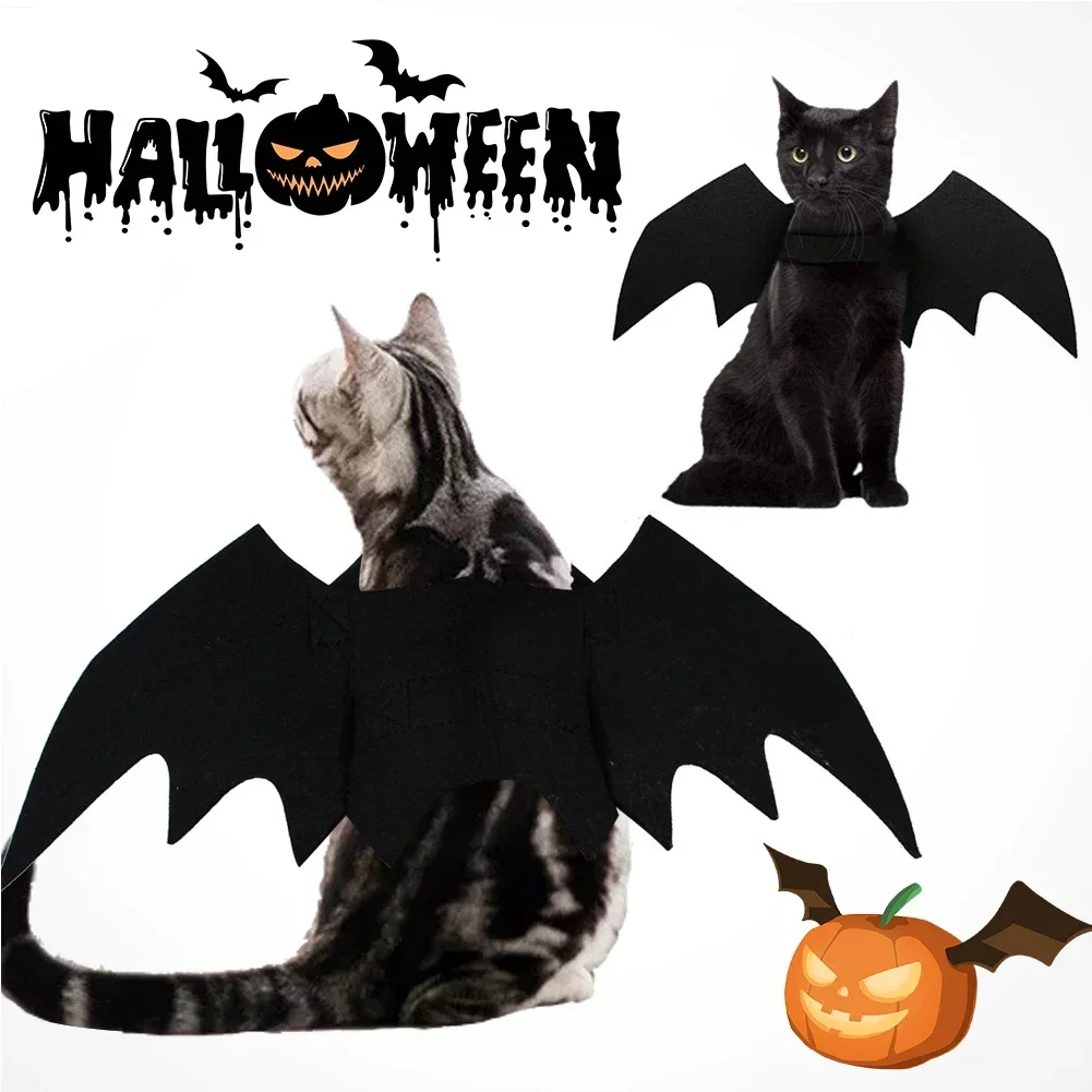 لطيف هالوين الخفافيش القرن الكلب القط مصاص دماء القرن القط زي حفلة الحيوانات الأليفة دور اللعب تغيير هالوين الحيوانات الأليفة القط كلب كبير الملحقات