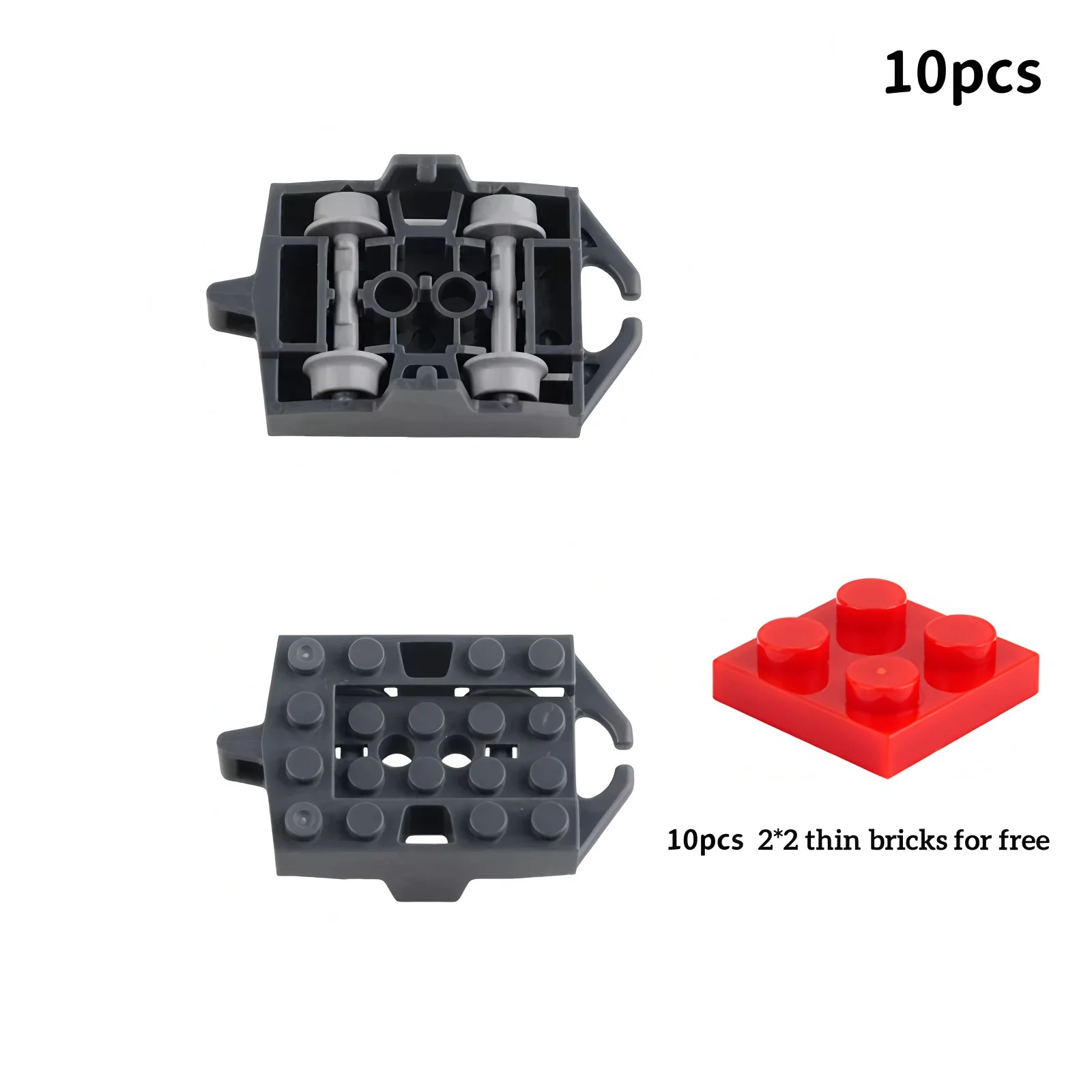 10PCS Achterbahn Track Schienen MOC Bausteine Kompatibel 26022/25059/25061/34738 Modell Eisenbahn Stadt Zug Technische Teile