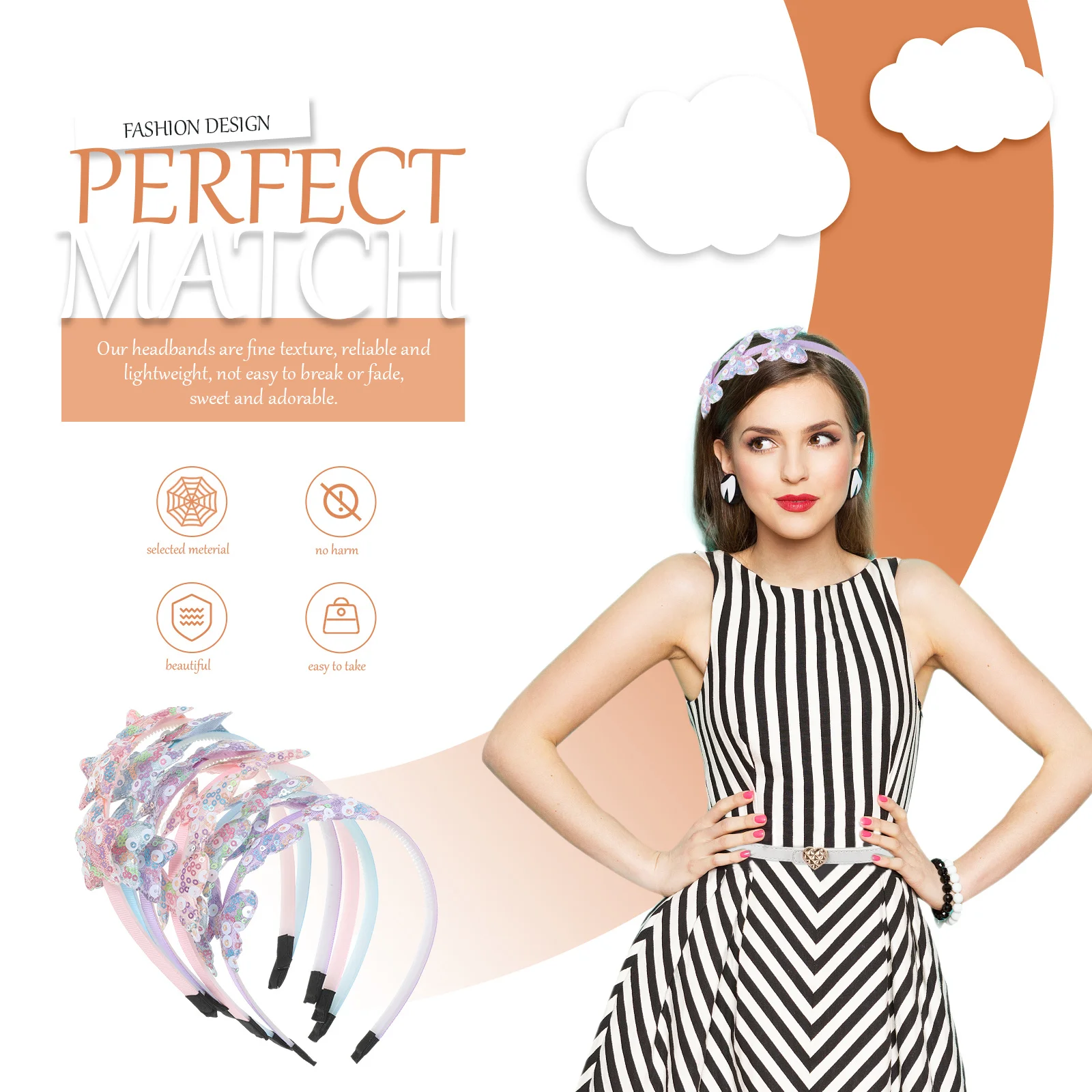 

6 шт., повязки на голову с блестками и бабочками, блестящие тонкие ленты, милые очаровательные аксессуары для волос для девочек-подростков, повседневная одежда для вечеринок