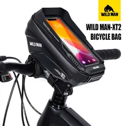 WILD MAN XT1 Bicycle Hard Shell Handlebar Bag with Touch Screen Phone EVA Front Head Bag, Outdoor Front Beam Pack