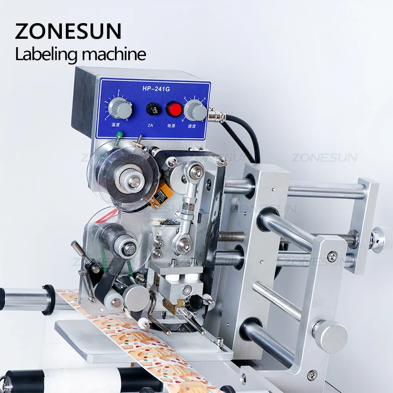 ZONESUN SL-130 Wine Double Side Sticker Round Water Semi Automatic Digital Bottle Labeling Printing Machine For Plastic Bottle