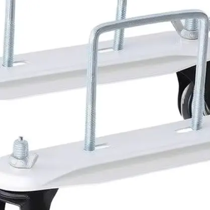 Radiator Mobility Bracket with Rotating Swivel Casters Carbon Steel Construction Designed for Heater Repositioning Tasks