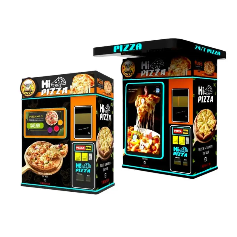 Máquina automática comercial de venda de pizzas com tela sensível ao toque para shoppings, quiosque inteligente de alimentos, fabricante.