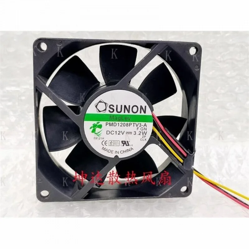 

C FOR SUNON PMD1208PTV3-A F.GN 8025 DC12V 3.2W 8CM 3-Wire Ball Cooling Fan