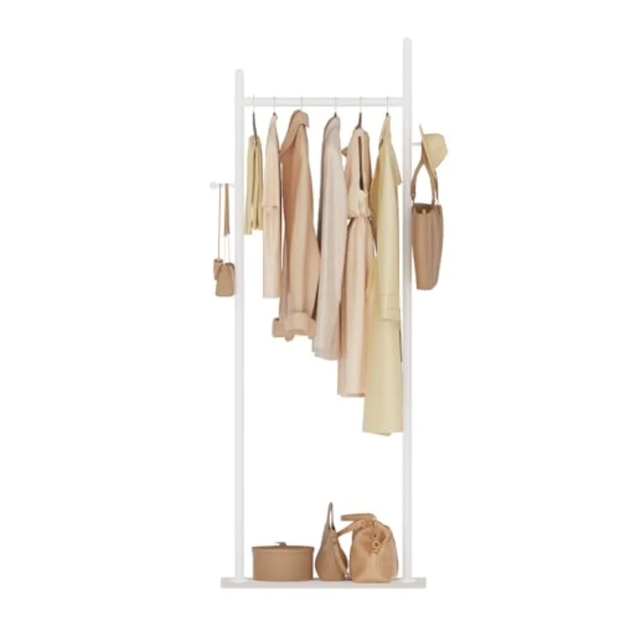 

Большая металлическая напольная вешалка для одежды в современном стиле с 2 крючками и основанием из толстой каменной плиты, промышленная вешалка для одежды