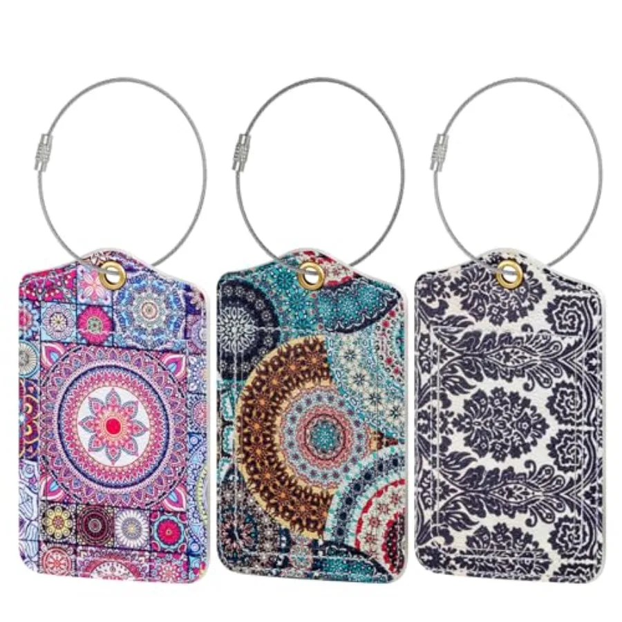 Luggage Tag, 3 Pack Travel Cruise Luggage Tags for Suitcases, Cute Suitcase Tags Identifiers Bag Tags with Privacy Flap, Baggag