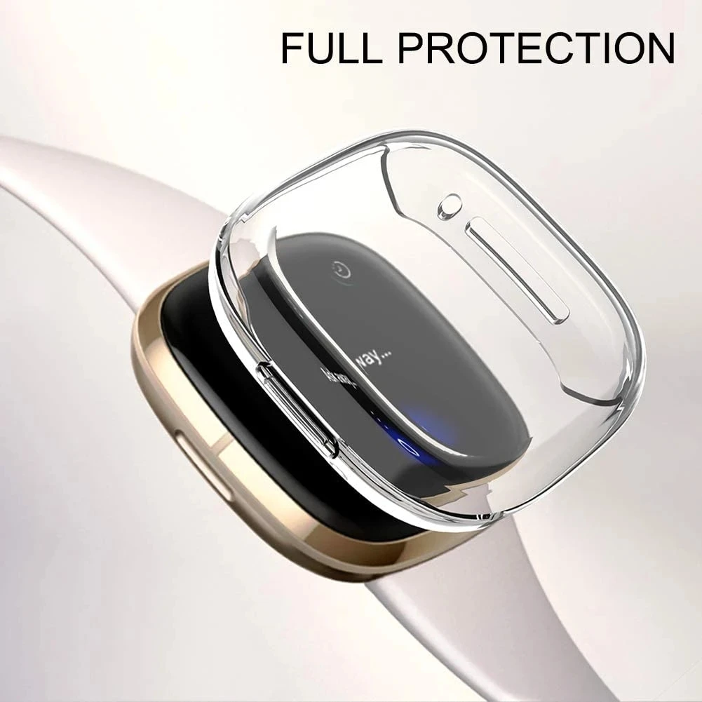 Screen Protector Case For Fitbit Versa 4 Soft TPU Screen Protector Cover For Fitbit Versa 3/Sense/Sense 2 Protective Cover Shell