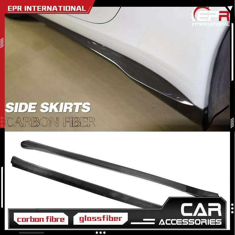 For Porsche 911 991 Turbo-S SP-Style Carbon Side Skirt Extension Addon 2Pcs Stick on Type Trim Bodykit (Fit Turbo S Only)