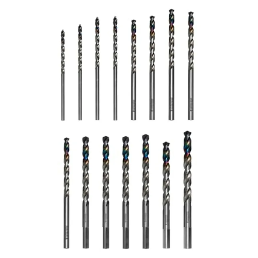 

Metal Demon Drill Bit Set for Mild Hardened and Stainless Steels - 15-Piece Assortment for Versatile Metal Drilling - DMD-S15T