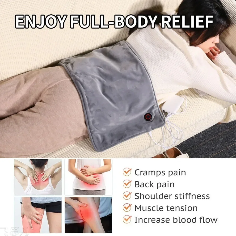 

Электрическая грелка USB 5 В для облегчения боли в спине, грелка с 59-дюймовым кабелем, мини-одеяло с подогревом, 19,6*11,8 дюйма