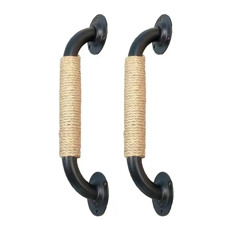 Simple Barn Door Handle Rustic Sliding Door Pull Knob Hardware Black Carbon Steel Heavy Duty Wood Gate Vintage Hardware Pulls