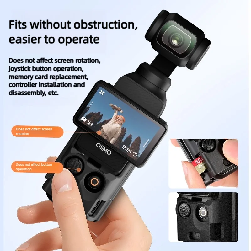 Ronkoen For DJI Osmo Pocket 3 Detachable Magnetic Plate Adjustable Base Mount for DJI Pocket 3 Magnetic Mount Protective Case