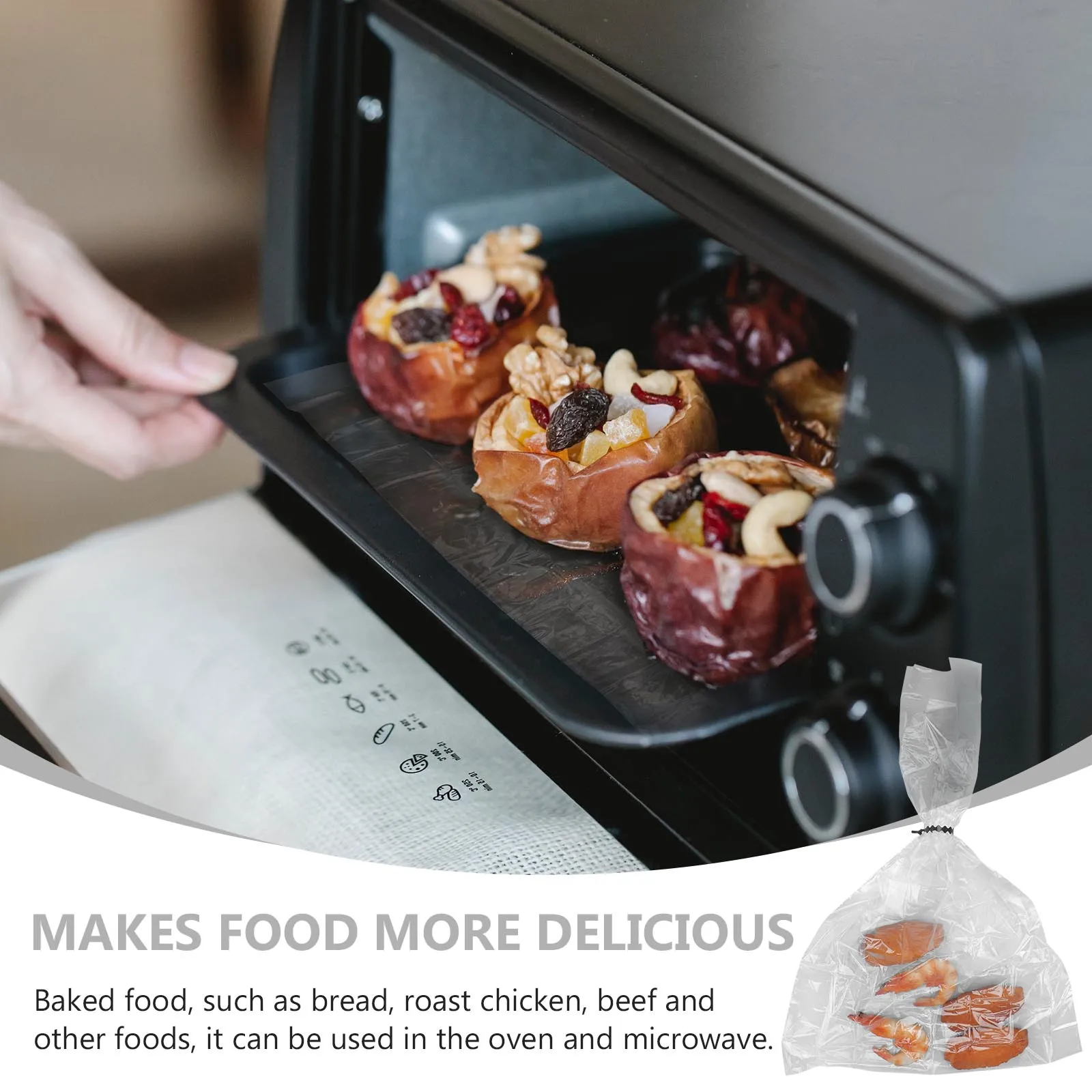 

100pcs PET Oven Roast Cooking Microwave Grilling Turkey Bags for Chicken Sandwiches Toast Kitchen High Temperature Grilled