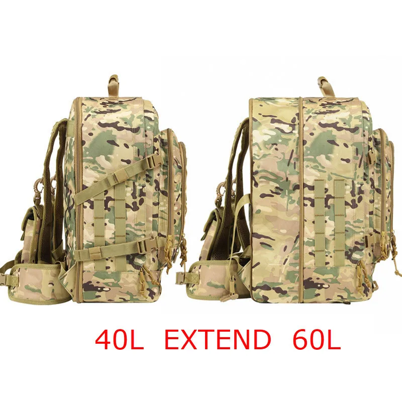 Tactical Backpack 40L-60L Extensible Large Capacity Multi-functional Shoulder Bag Outdoor Camping Hiking Bag