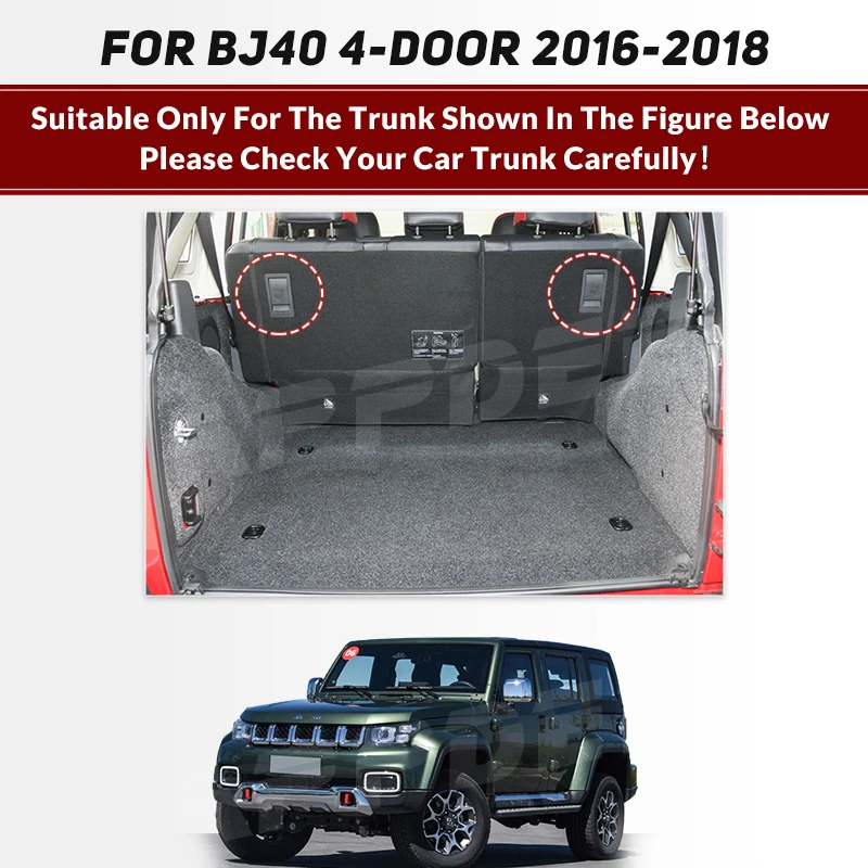 Auto Full Coverage Trunk Mat For Beijing BJ40 4-Door 2016-2021 20 19 18 17 Car Boot Cover Pad Interior Protector Accessories