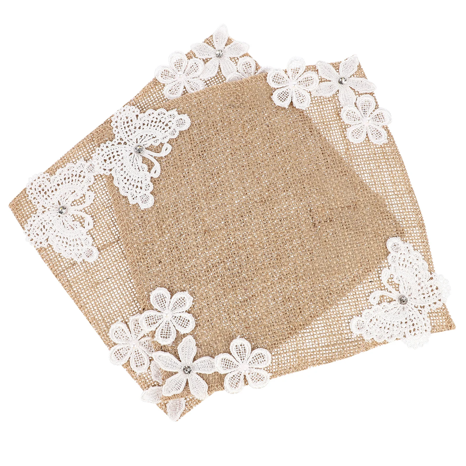 2 قطعة مفرش طاولة طعام من الكتان مفرش طاولة ممتاز مقاوم للحرارة ديكور قابل لإعادة الاستخدام لولائم الزفاف وعطلة المنزل #1