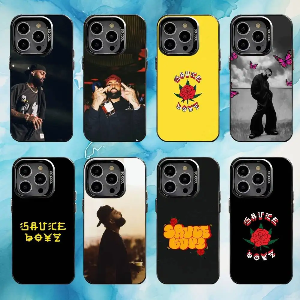 

E-Eladio Carrion Sauce Boyz Phone Case For iPhone17,16,15,14,13,12,11 Plus,Pro Max Black Candy silver phone case