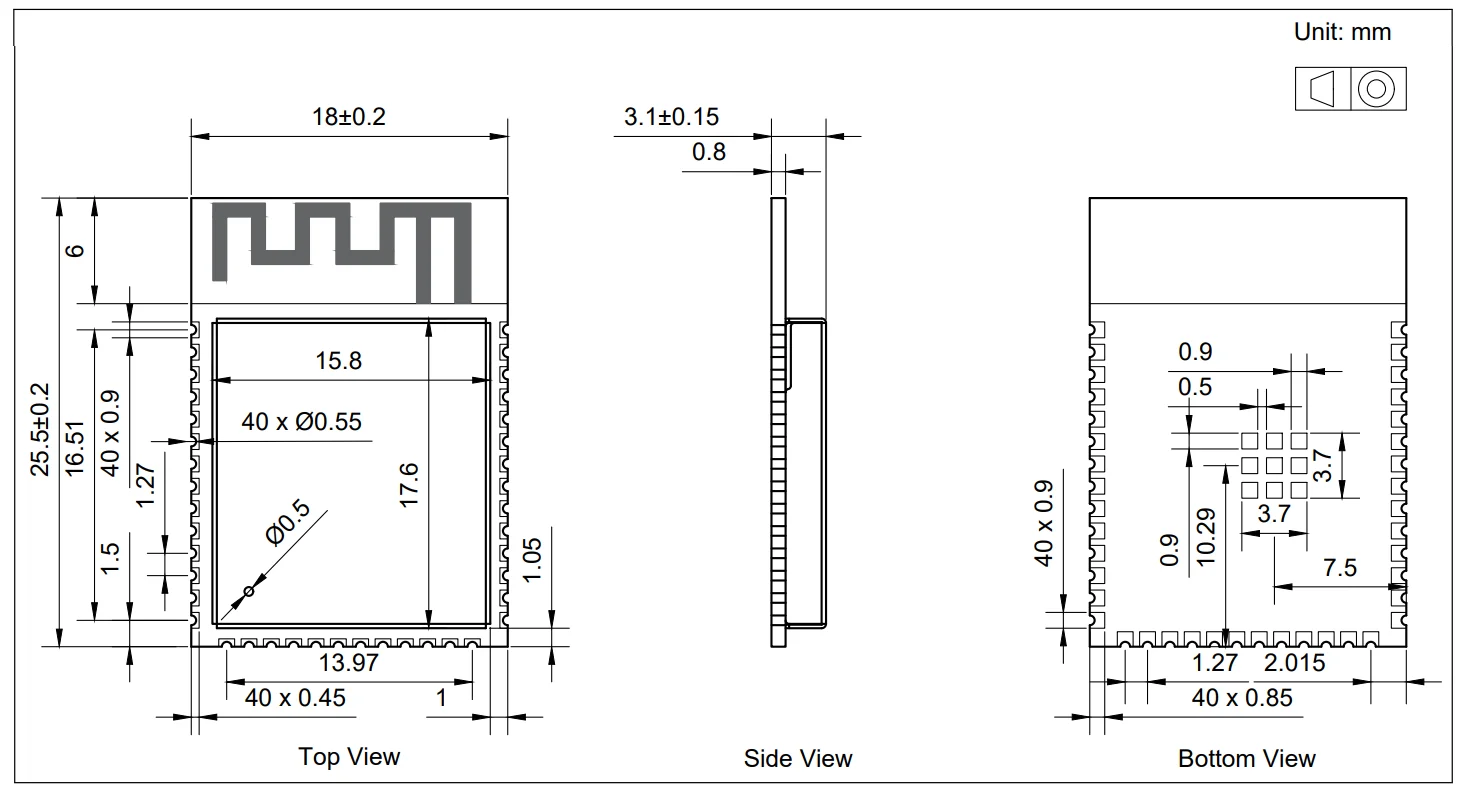 Module ESP32-S3-WROOM-1, puce série ESP32S3 intégrée, module MCU Wi-Fi + Bluetooth à faible énergie