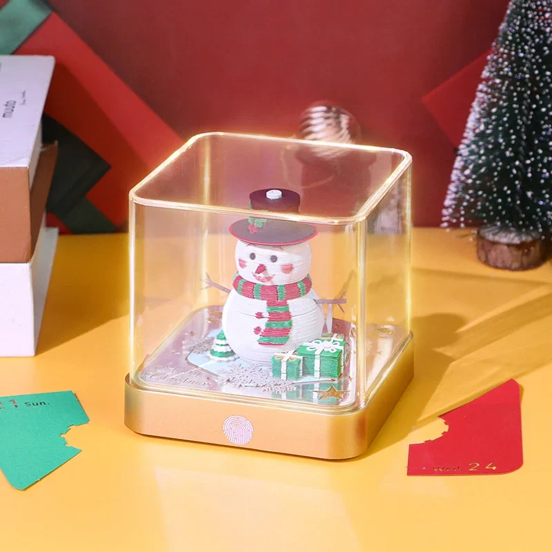 

Time Piece Calendar 2026 Desk Calendar With LED Light 3D Tear-away Calendar Paper Carving Art Memo Pad Notepad Gift Christmas