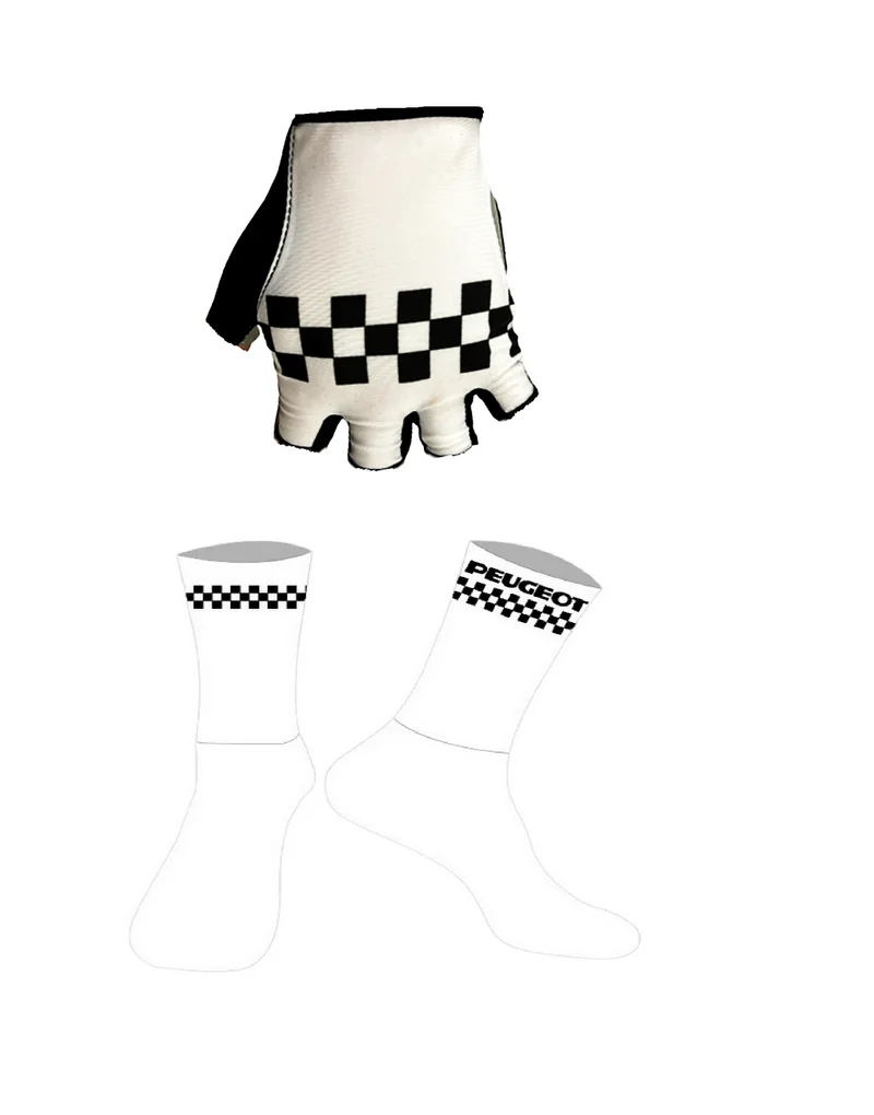 

PEUGEOTful Team One Pair Half Finger Cycling Gloves + ONE PAIR CYCLING SOCKS