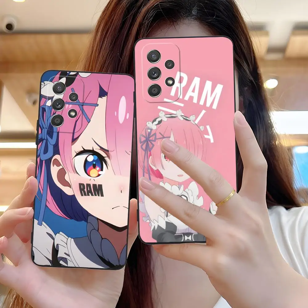 

Чехол для мобильного телефона ReZero Ram Waifu для Samsung Galaxy A56 55 54 53 52 51 36 35 34 23 16 15 5G Цветной чехол Luxury Pretty