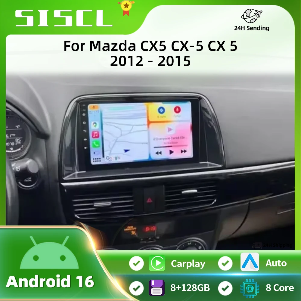 

Android 16 Carplay Auto Qualcomm 2K QLED Screen Car Radio Player For Mazda CX5 2012 - 2015 GPS Multimedia Wifi 4G BT Navigation