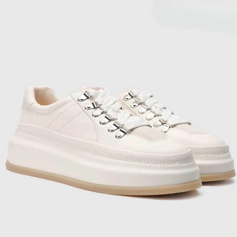 Designer Hand-sewn Horseskin Board Shoes for Men's Horse Leather Casual Sports Shoes Comfortable Outdoor Height-increasing Shoes