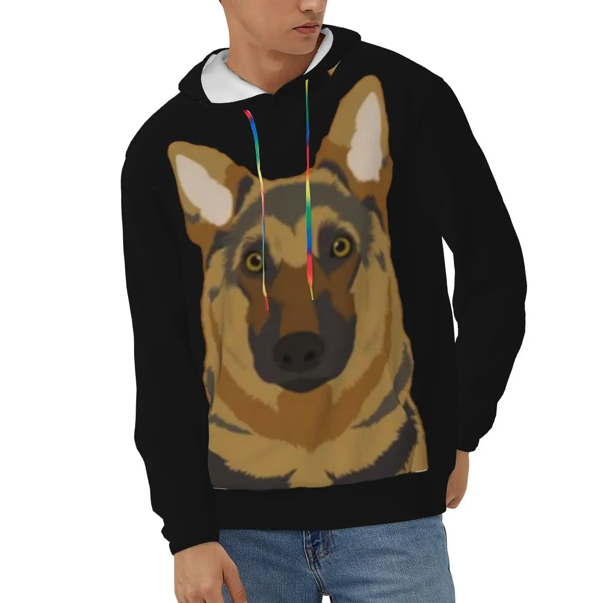 

Alsatian Dog Mens Sweatshirt Long Sleeve Autumn Spring Casual Hoodies Top Boy Blouse