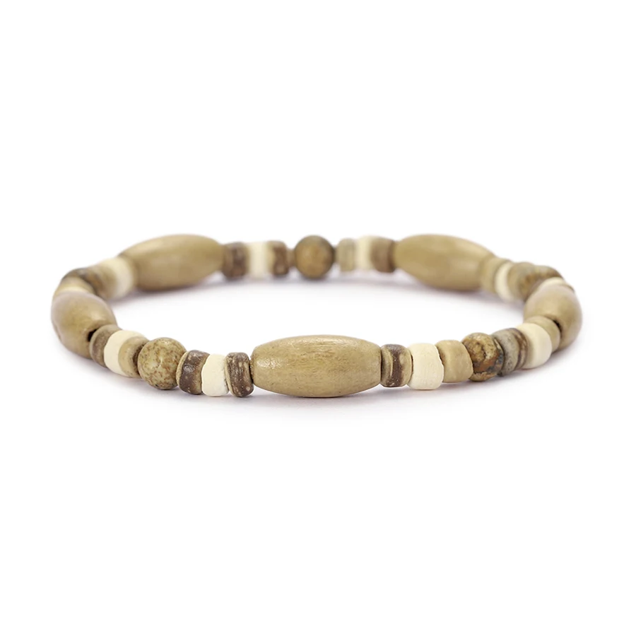 Noter Novel Herren Holzarmband Handgefertigt Howlit Tigeraugen Kokosnussperlen Strang-Armband Meditation Yoga Heilung Handgelenk-Accessoire – Detail 7