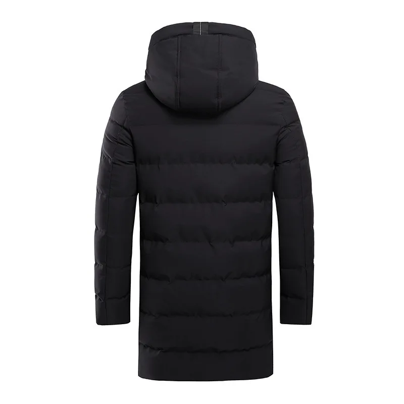 Giacca invernale spessa calda da uomo oversize in cotone lungo Parka Puffer Outwear cappotti Streetweare piumino maschile abbigliamento tinta unita