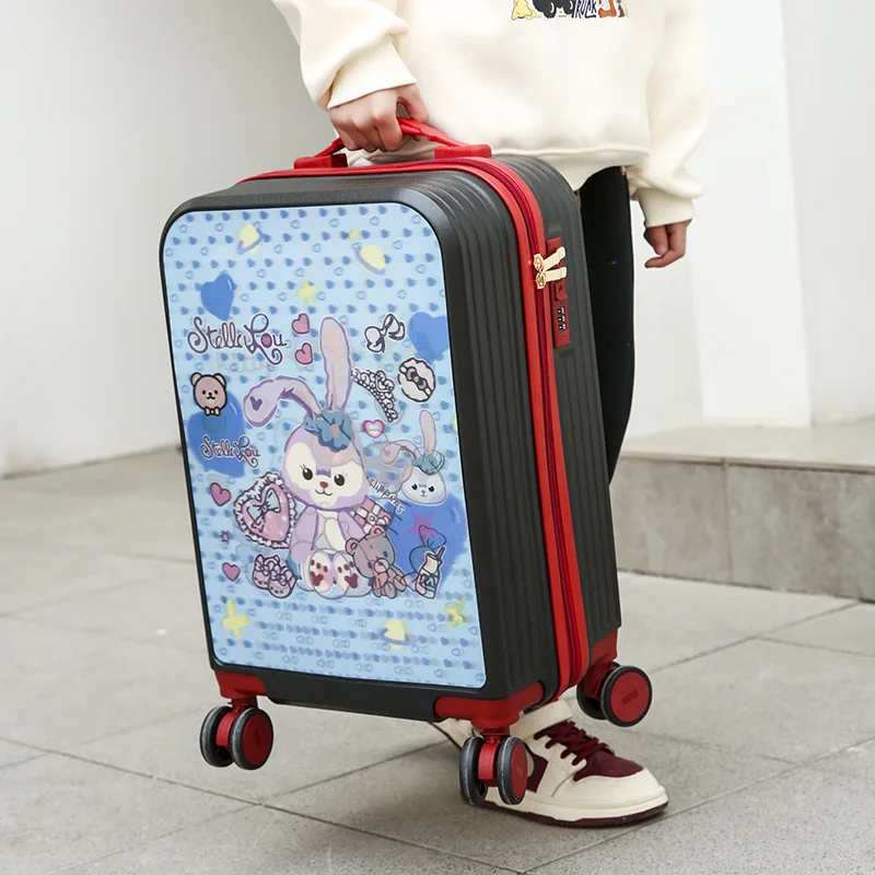 Hello 3D Children's Luggage Cute Cartoon Gradient Colour 20 Inch Cabin Kids Suitcase Girl Trolley Case