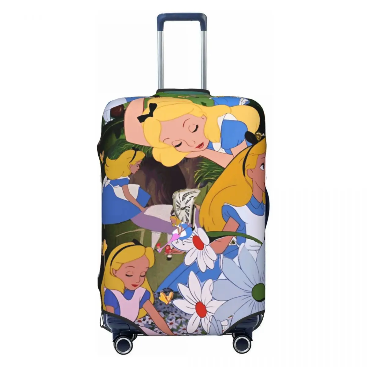 

Alice In Wonderland Suitcase Cover Cruise Trip Protector Vacation Useful Luggage Case