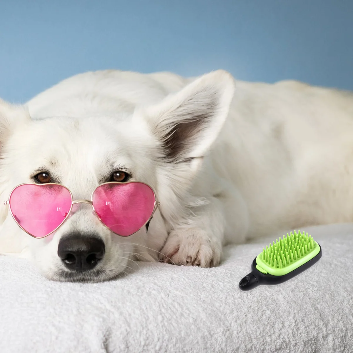 

Multi-Function Massage Comb 3 In 1 Light Green Dog Cat Grooming Brush Shedding Tangle Dander Removal Tool Pet Shower