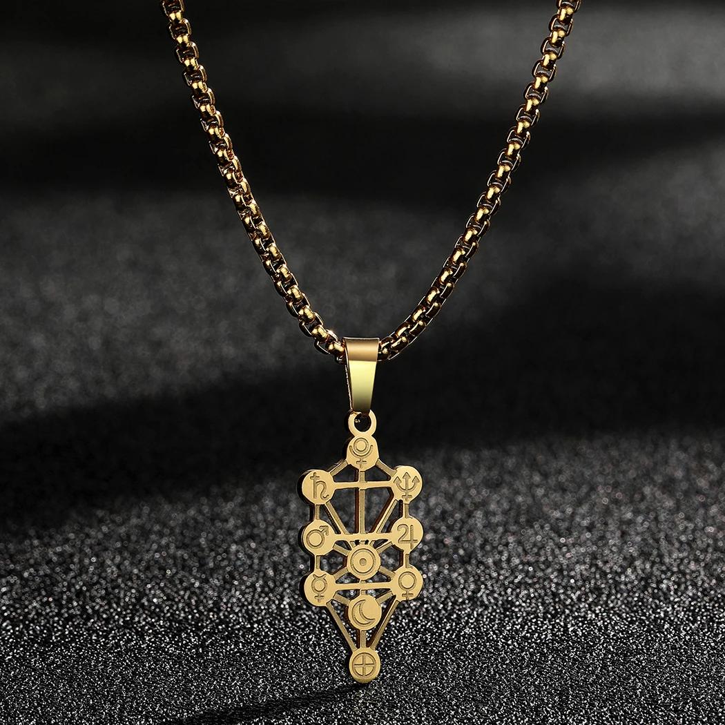 Kinitial Tarot Constellation Zodiac Colar Pingente para Mulheres, Amuleto Geometria Sagrada Jóias