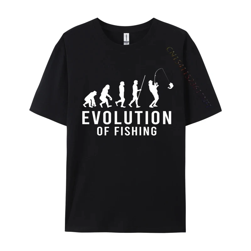 Evolution Of Fishing Fishing Rod Hook Fisherman Fisher Men Loose Crazy Tops Tees Lovers Day T-Shirts Geek Tees Wholesale