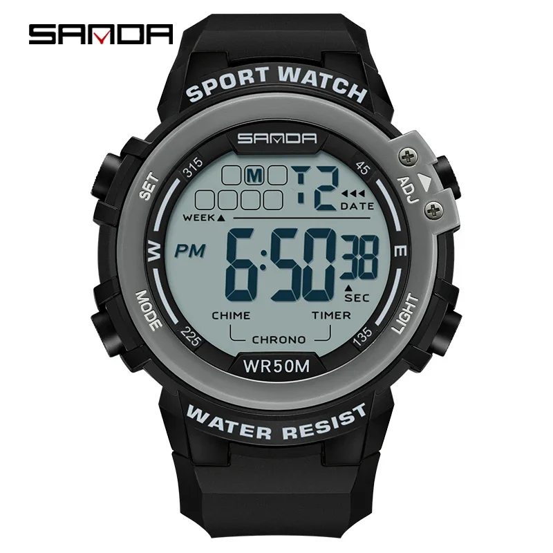 

SANDA 2140 Watches Alarm Clock Chrono 5Bar Waterproof Digital Watch reloj hombre New Fashion Outdoor Sport Men Multifunction