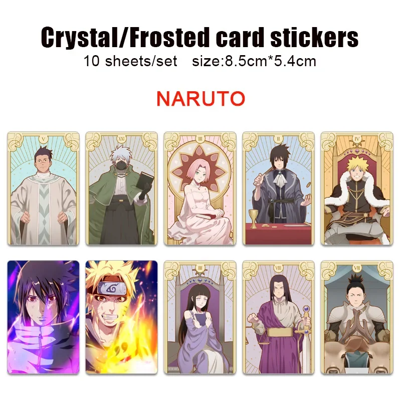 Naruto HD Fosco Crystal Card Stick, Pequeno Cartão Arroz Tráfego, Anime Periférico