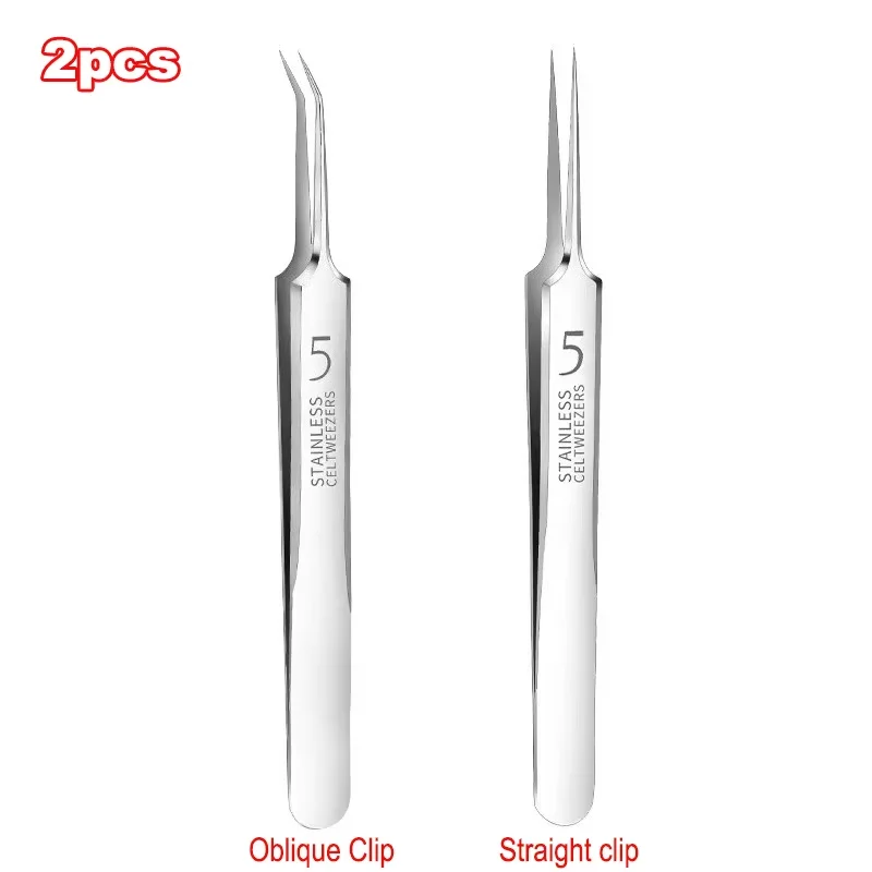 Professional No.5 Acne Blackhead Remover Clip Ultra-fine Tweezers Black Dots Blackhead Extractor Acne Needle Facial Cleaner Skin