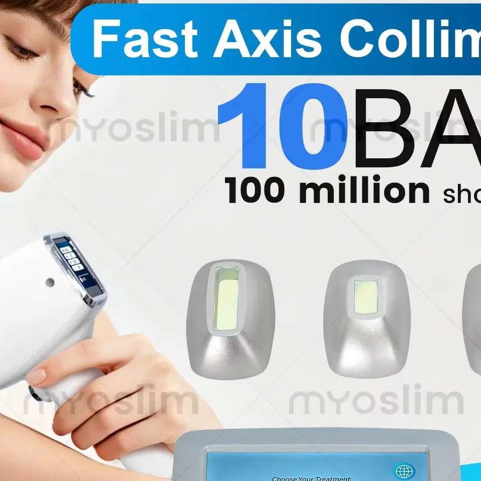 10 Bars FAC  4Wavelength Diode Hair 7000W Removal Machine Fast Axis Collimation Sapphire Ice Cooling Painless Permanent Epilator