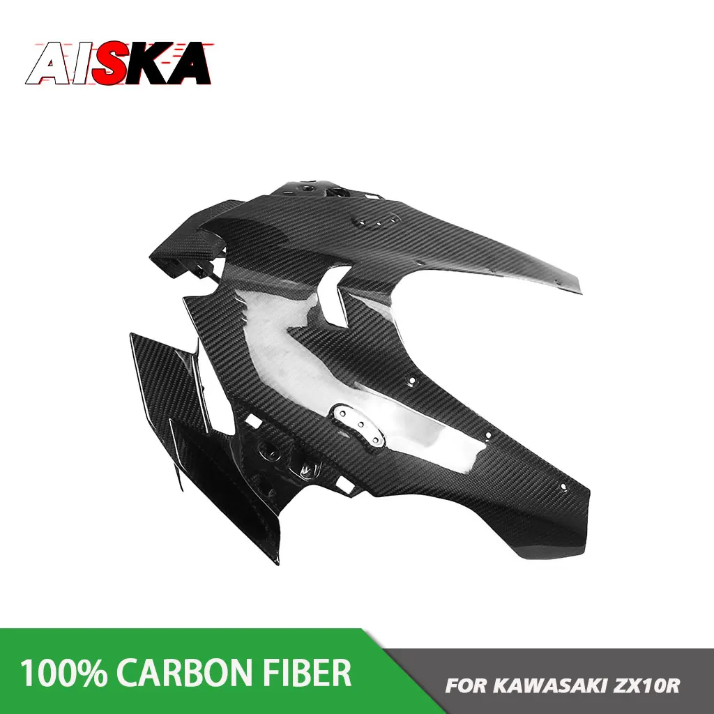 Real Carbon Fiber Front Upper Headlight Cowl Fairing Motorcycle Head Lamp Nose Panels For KAWASAKI ZX10R ZX-10R 2021 - 2024 2023